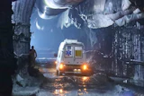 In this image provided by the Information and Public Relations Department, Government of Sikkim, an ambulance moves through an under-construction tunnel at a hydropower project in Samardung village, about 40 kms. (25 miles) from Gangtok, India, late Monday, July 20, 2026.