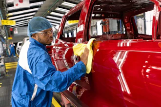 General Motors Wentzville Assembly paint shop employees Friday, July 24, 2026 as GM announces an approximately $157 million investment at Wentzville Assembly focused on paint and modernization work at the site in Wentzville, Missouri.