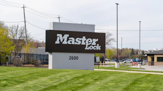 Outside of Master Lock's plant in Milwaukee, Wisconsin, on May 3, 2023.