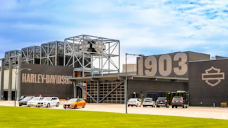 The Harley Davidson Museum in Milwaukee in Spring 2025.