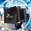 A logo of SK Hynix is seen at Korea Electronics Show in Seoul, South Korea, on Oct. 8, 2019. The big South Korean chipmaker will begin trading on the Nasdaq Friday, July 10, 2026.