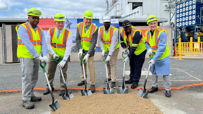 Left to right: Michael Mohammed from Syensqo, Bill Martin, Mayor of Havre de Grace, Marc Doyle, EVP Composite Materials at Syensqo, Marc Cottman, Site Director at Syensqo, Robert Gray from Syensqo, and Max Miller from Syensqo.