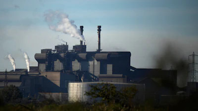 The ArcelorMittal steel plant sits in Fos-sur-Mer, southern France, Monday, Nov. 7, 2022.
