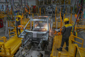 Workers assemble a car at the VinFast electric vehicle plant in Thoothukudi, in the southern Indian state of Tamil Nadu, Monday, Aug. 4, 2025.