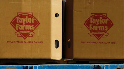 Taylor Farms boxes are loaded on a field in the town of Doctor Mora, Guanajuato, Mexico, March 26, 2008.