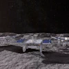 An illustration shows how the NASA CADRE rover team will explore the lunar surface.