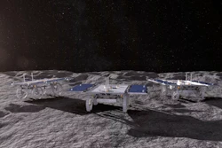 An illustration shows how the NASA CADRE rover team will explore the lunar surface.