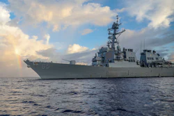In this photo provided by U.S. Navy, Arleigh Burke-class guided-missile destroyer USS Benfold (DDG 65) conducts routine underway operations in the Philippines Sea on June 24, 2022.