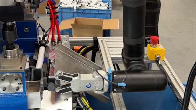 Integrator BlueBay Automation designed a fully integrated collaborative robotic cell for auto supplier O-Flex using a Kassow Robots 7-axis cobot as the core automation platform.