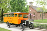 This handout photo provided by The Henry Ford Museum shows a 1927 Blue Bird on display at the Henry Ford Museum in Dearborn, Mich., 2008. This is the oldest surviving school bus in America.