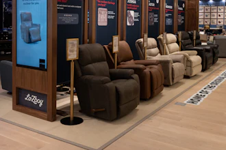 The 'Recliner Runway at a La-Z-Boy showroom in Chicago.