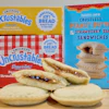 Crust-less sandwiches from Smucker's and Trader Joe's are displayed in Detroit, Oct. 15, 2025.