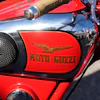 A vintage Moto Guzzi motorcycle is displayed during the Moto Guzzi opening inaugurating its completely redeveloped historic factory and new museum as the motorcycle maker celebrates its 105th anniversary, in Mandello del Lario, Thursday, Sept. 3, 2026.