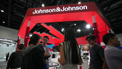 Visitors tour a Johnson & Johnson's booth promoting medical machines at the medical service sector for China International Fair for Trade in Services (CIFTIS) at the Shougang venue in Beijing, Wednesday, Sept. 9, 2026.