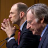 Austan Goolsbee, left, then-Council of Economic Advisers Chairman under President Barack Obama, testifies on Capitol Hill, Feb. 28, 2013.