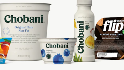 Chobani yogurt product lineup including smooth yogurt, plain non-fat, blueberry, Chobani drink, flip snack, and strawberry varieties