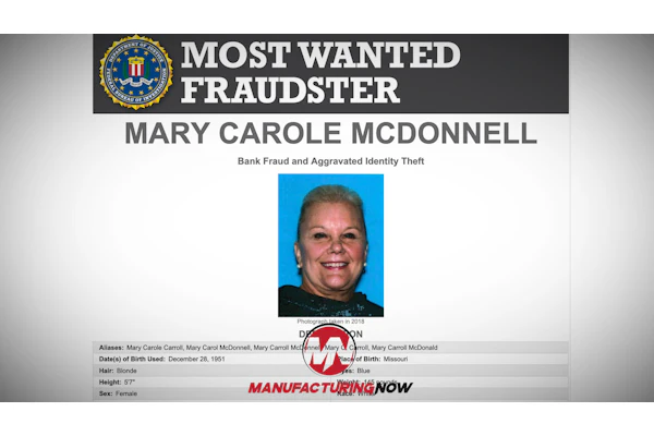 FBI Most Wanted Fraudster poster for Mary Carole McDonnell, charged with bank fraud and identity theft