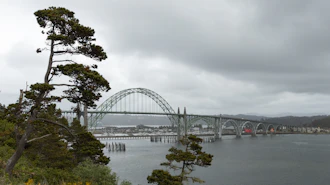 View of the Yaquina Bay Bridge in Newport, Ore.