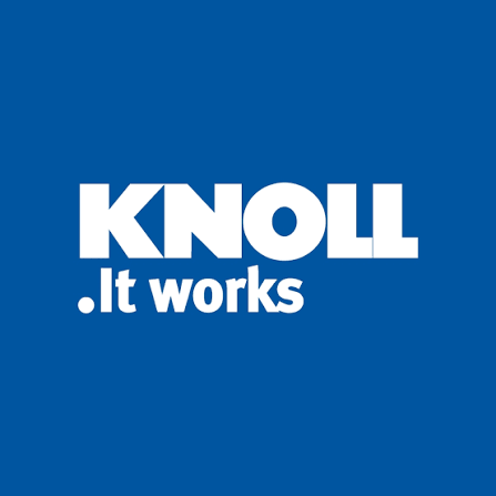 KNOLL .it works logo on blue background