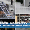 Humanoid robots demonstrating parkour mobility on construction sites with attention-based contact systems