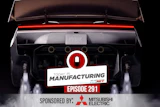 Today in Manufacturing Episode 291 sponsored by Mitsubishi Electric, featuring a high-performance vehicle with exhaust flames
